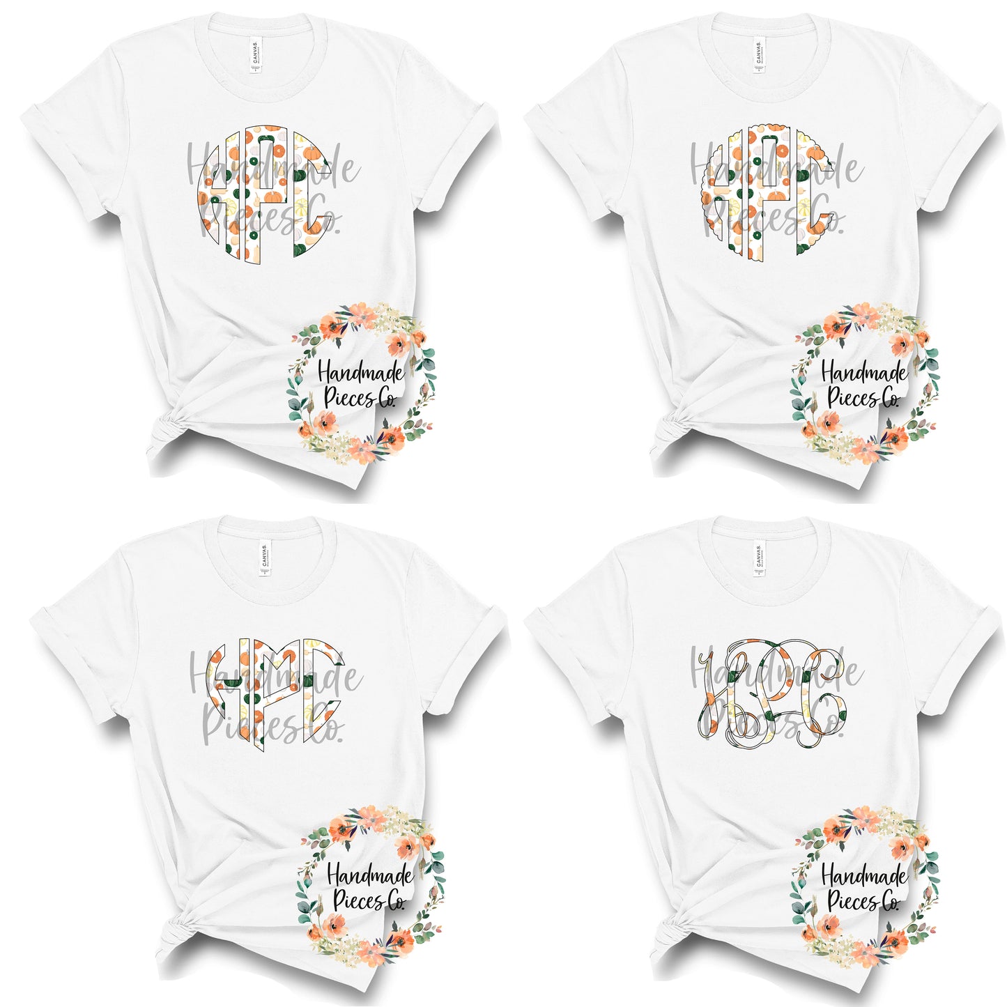 Fall Pumpkins Monogram - Sublimation or HTV Transfer