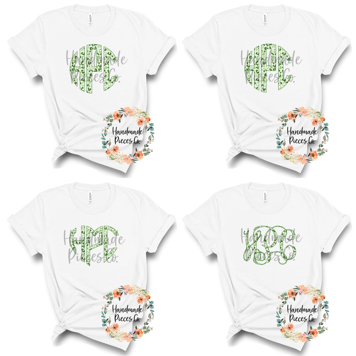 Leopard Monogram, Green Multicolor - Multiple Styles - Digital Download