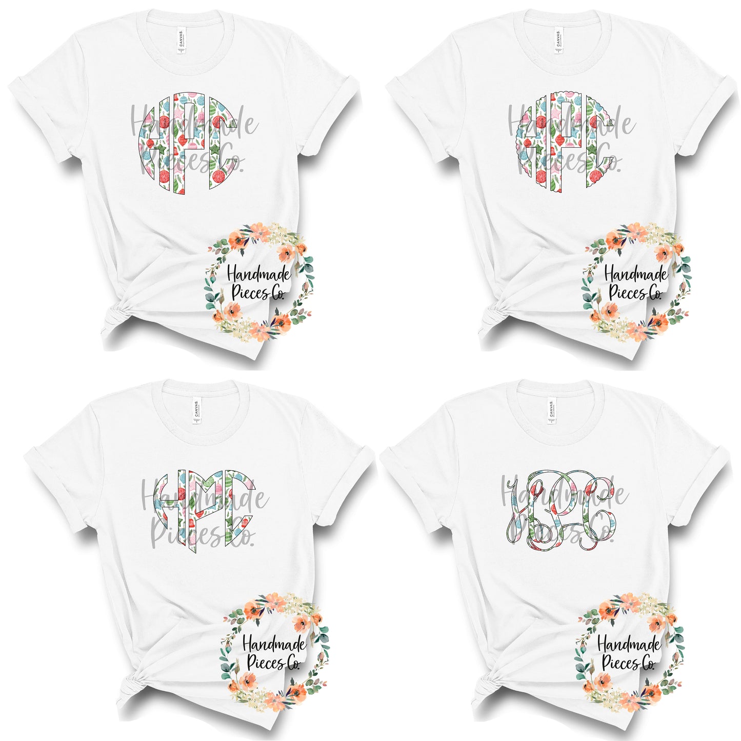 Christmas Ornament Monogram - Multiple Styles - Digital Download