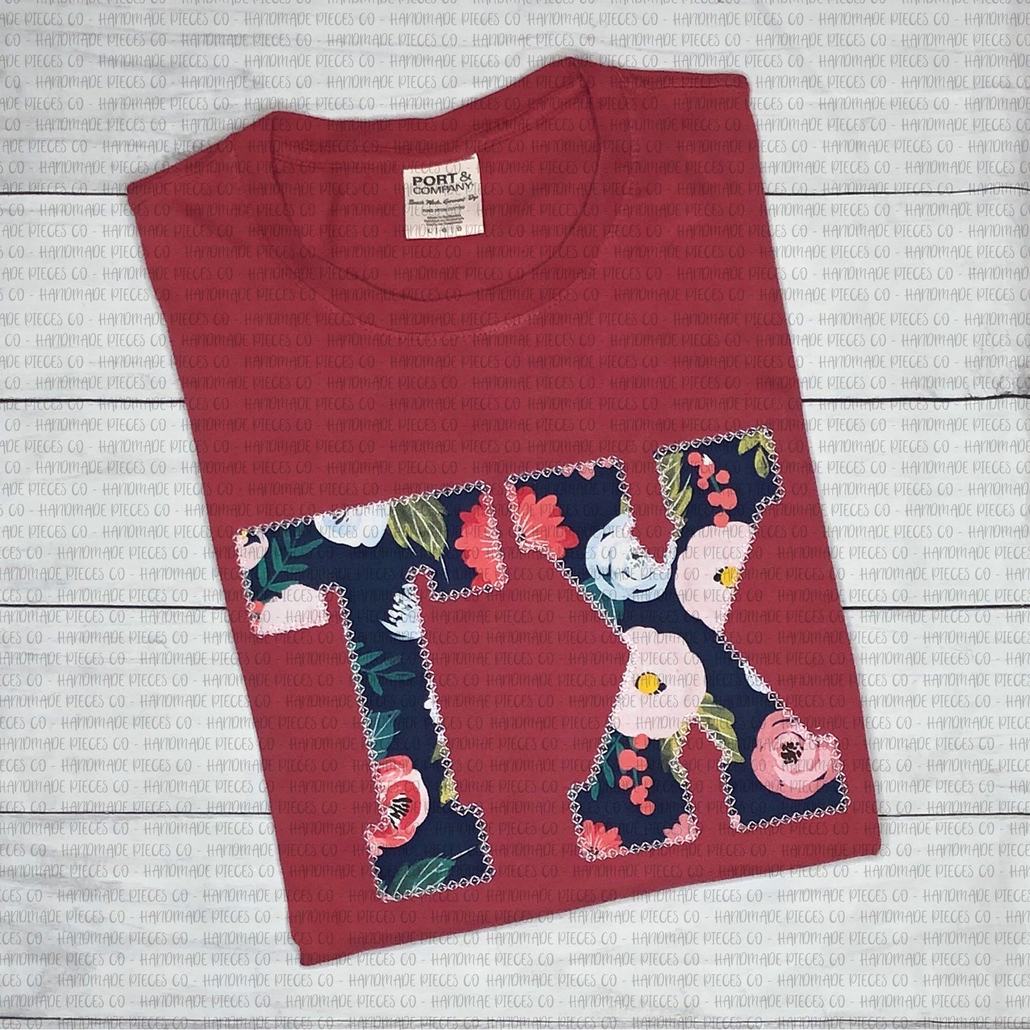 State Abbreviation Embroidered Applique Garment - Adult