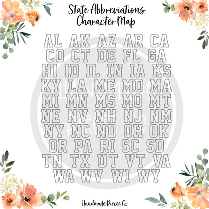 State Abbreviation Embroidered Applique Garment - Adult