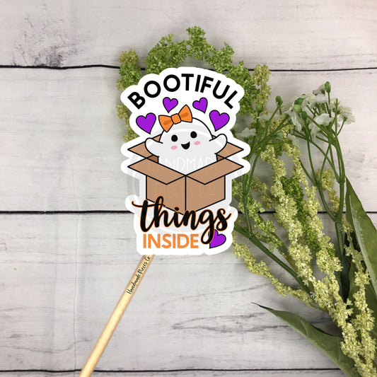 Bootiful Things Inside Packaging Sticker - Halloween Theme
