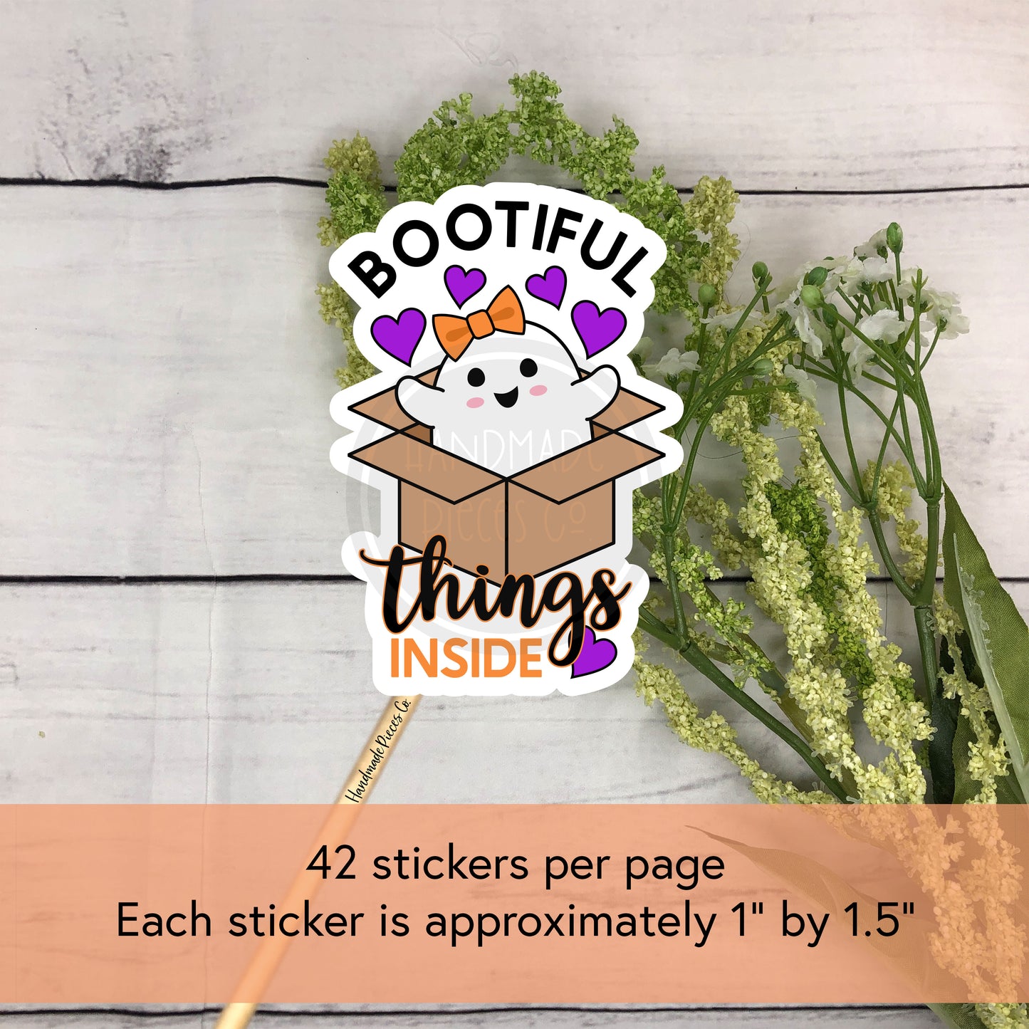 Bootiful Things Inside Packaging Sticker - Halloween Theme
