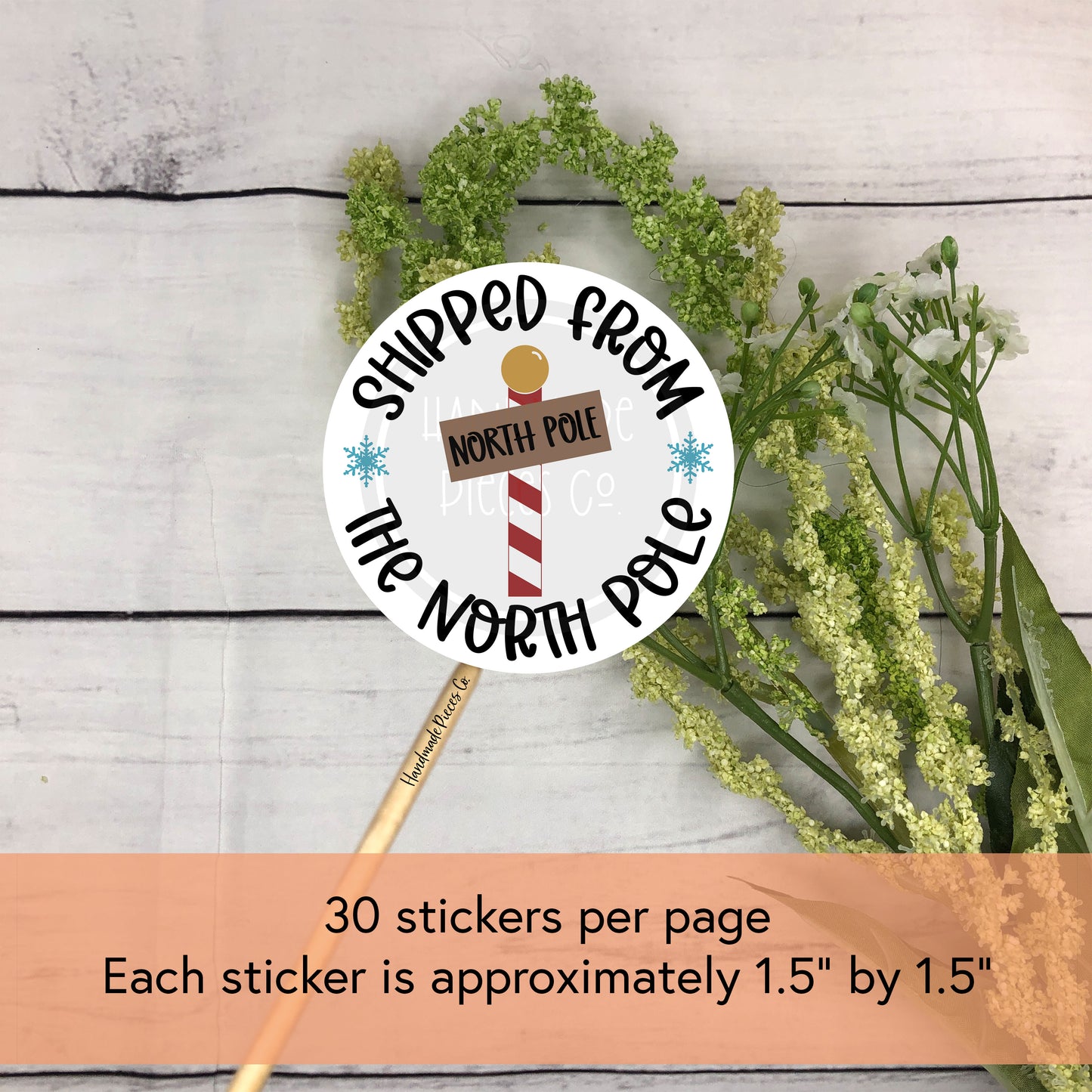 Shipped from the North Pole Packaging Sticker