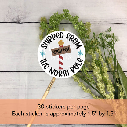 Shipped from the North Pole Packaging Sticker