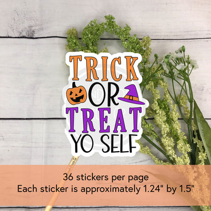 Trick or Treat Yo Self Packaging Sticker - Halloween Theme