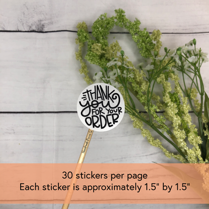 Thank You for Your Order Packaging Sticker