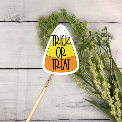 Trick or Treat, Candy Corn Packaging Sticker - Halloween Theme