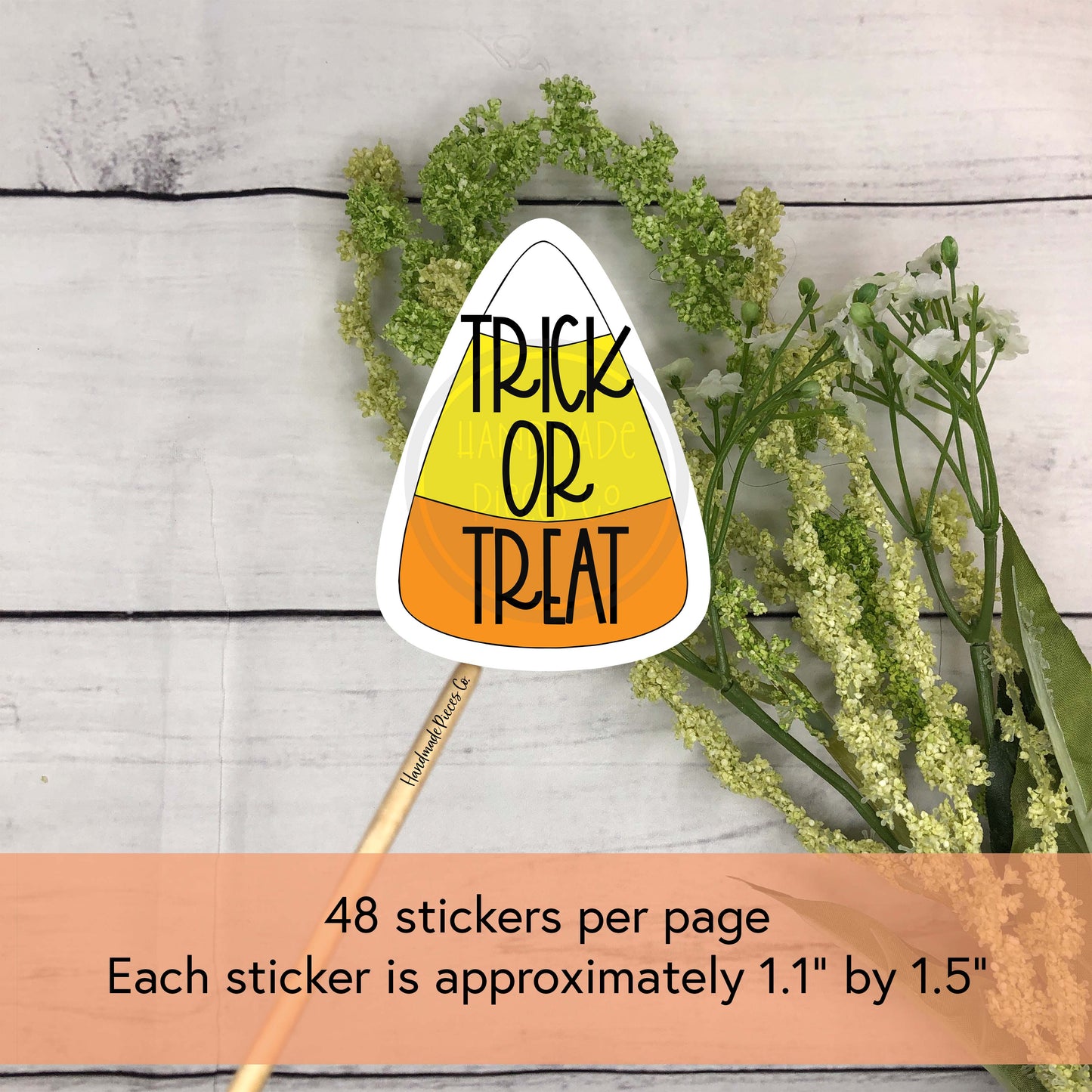 Trick or Treat, Candy Corn Packaging Sticker - Halloween Theme