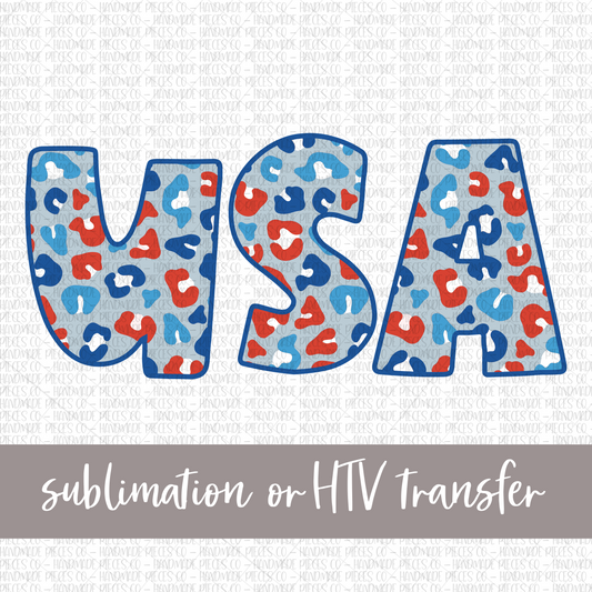 USA Leopard - Sublimation or HTV Transfer