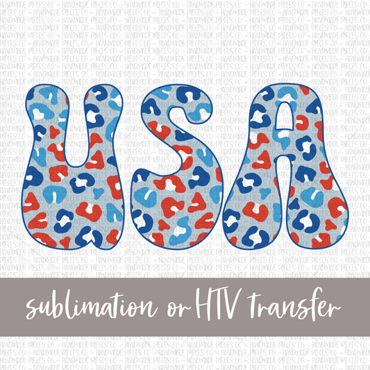 USA Leopard, Retro - Sublimation or HTV Transfer