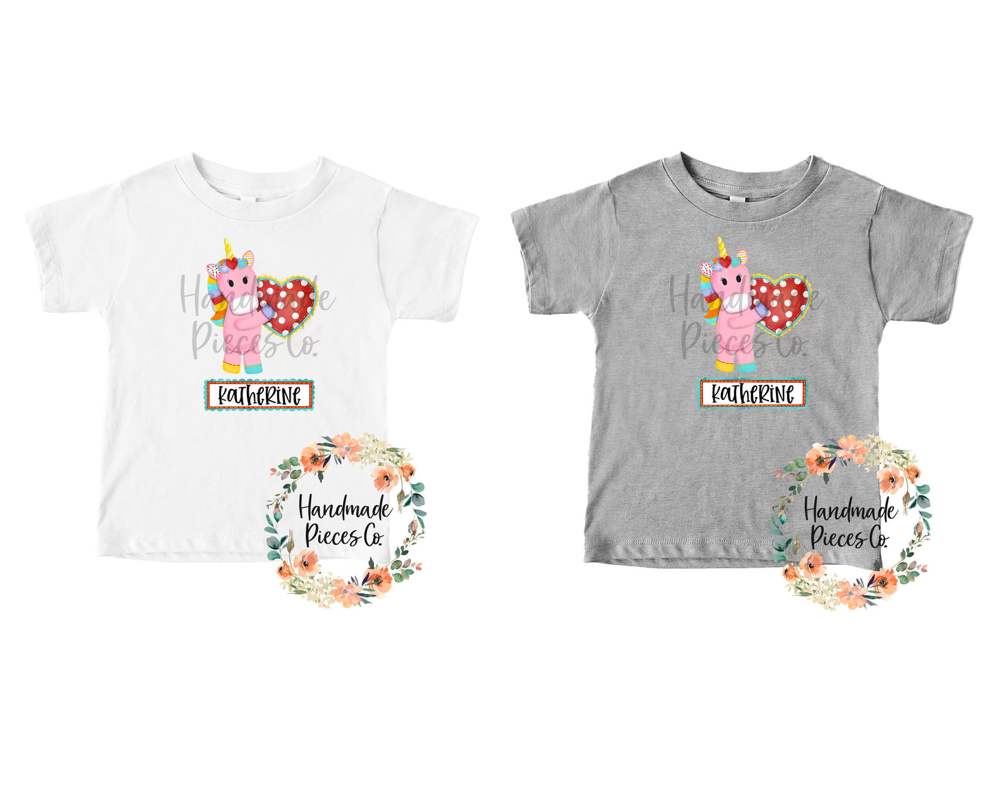 Unicorn, Valentine's with Name - Sublimation or HTV Transfer