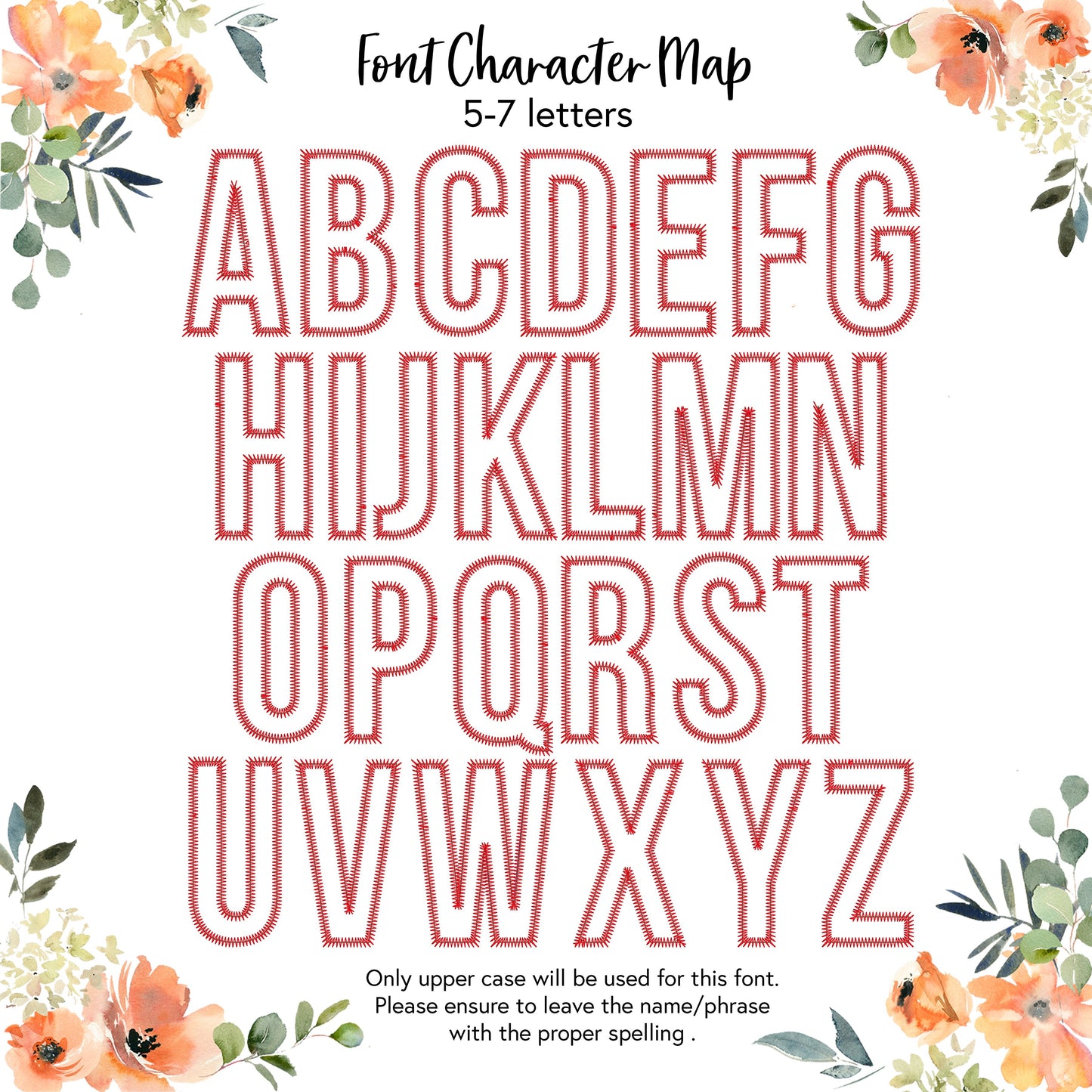 Create Your Own Embroidered Appliqué with Text Below Garment - Adult