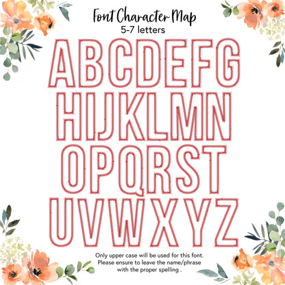 Create Your Own Embroidered Appliqué with Text Below Garment - Adult