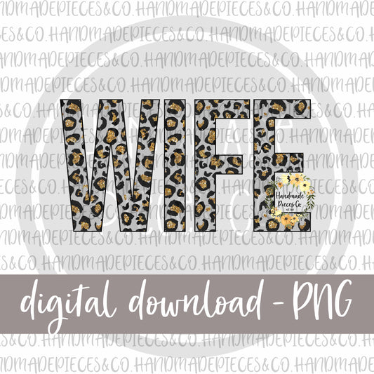 Wife, Leopard Gold Glitter - Digital Download
