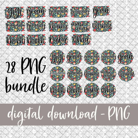 Mother's Day Name Bundle, Floral 6 - Digital Download