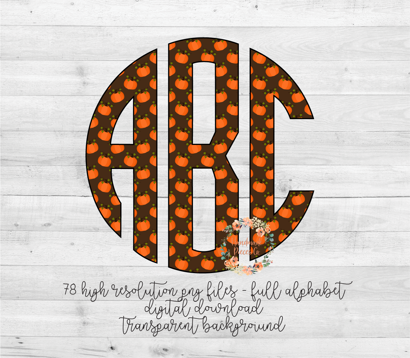 Pumpkins Monogram - Multiple Styles - Digital Download