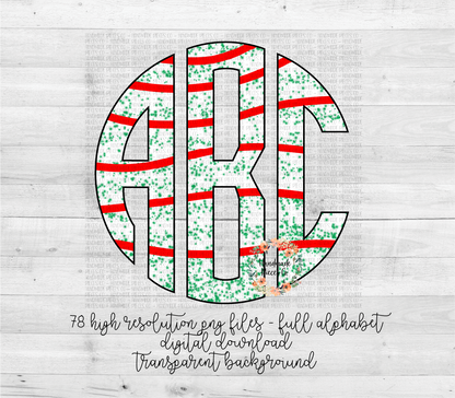 Snack Cake Monogram - Multiple Styles - Digital Download