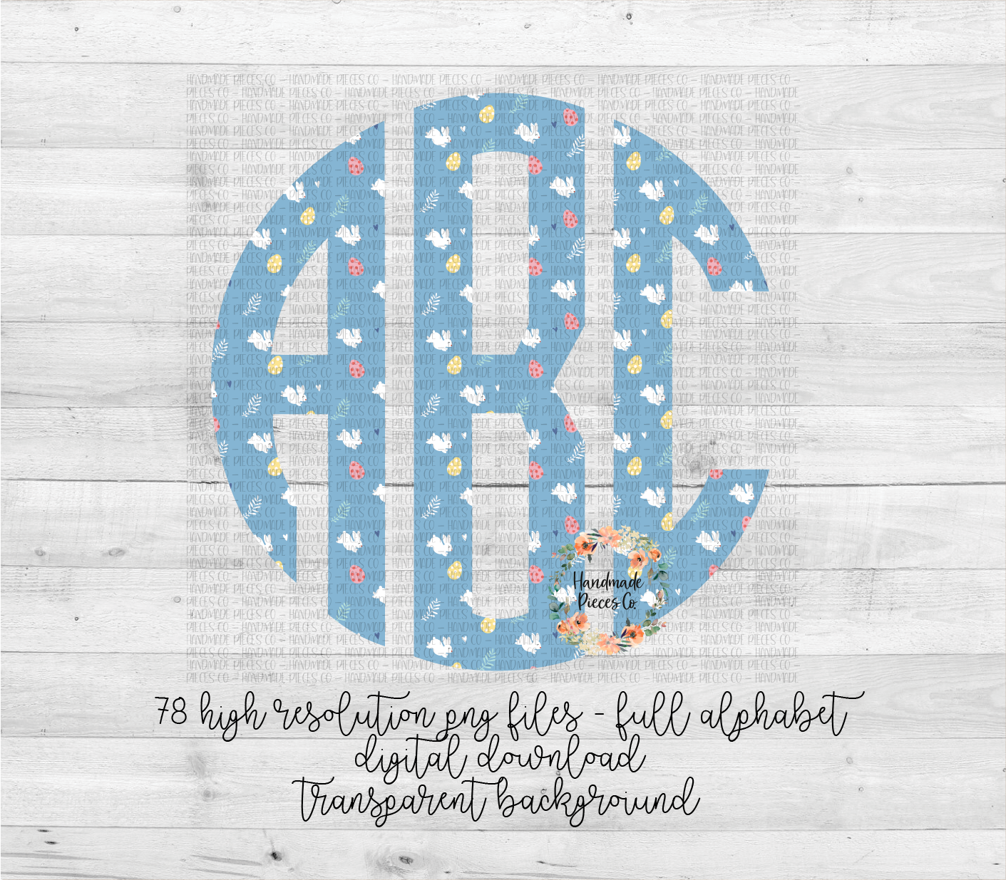 Easter Bunny Monogram - Multiple Styles - Digital Download