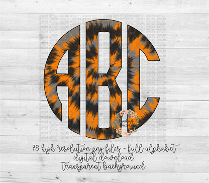 Halloween Tie Dye Monogram Mix 4 - Multiple Styles - Digital Download
