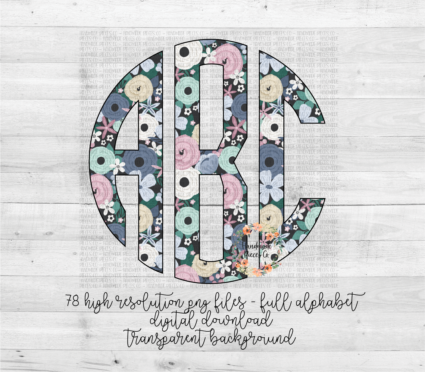 Cozy Day Floral Monogram - Multiple Styles - Digital Download