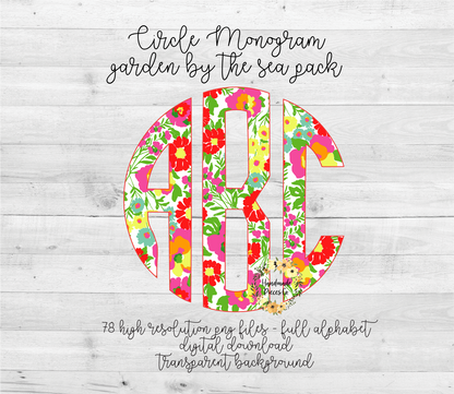 Garden By The Sea Monogram - Multiple Styles - Digital Download
