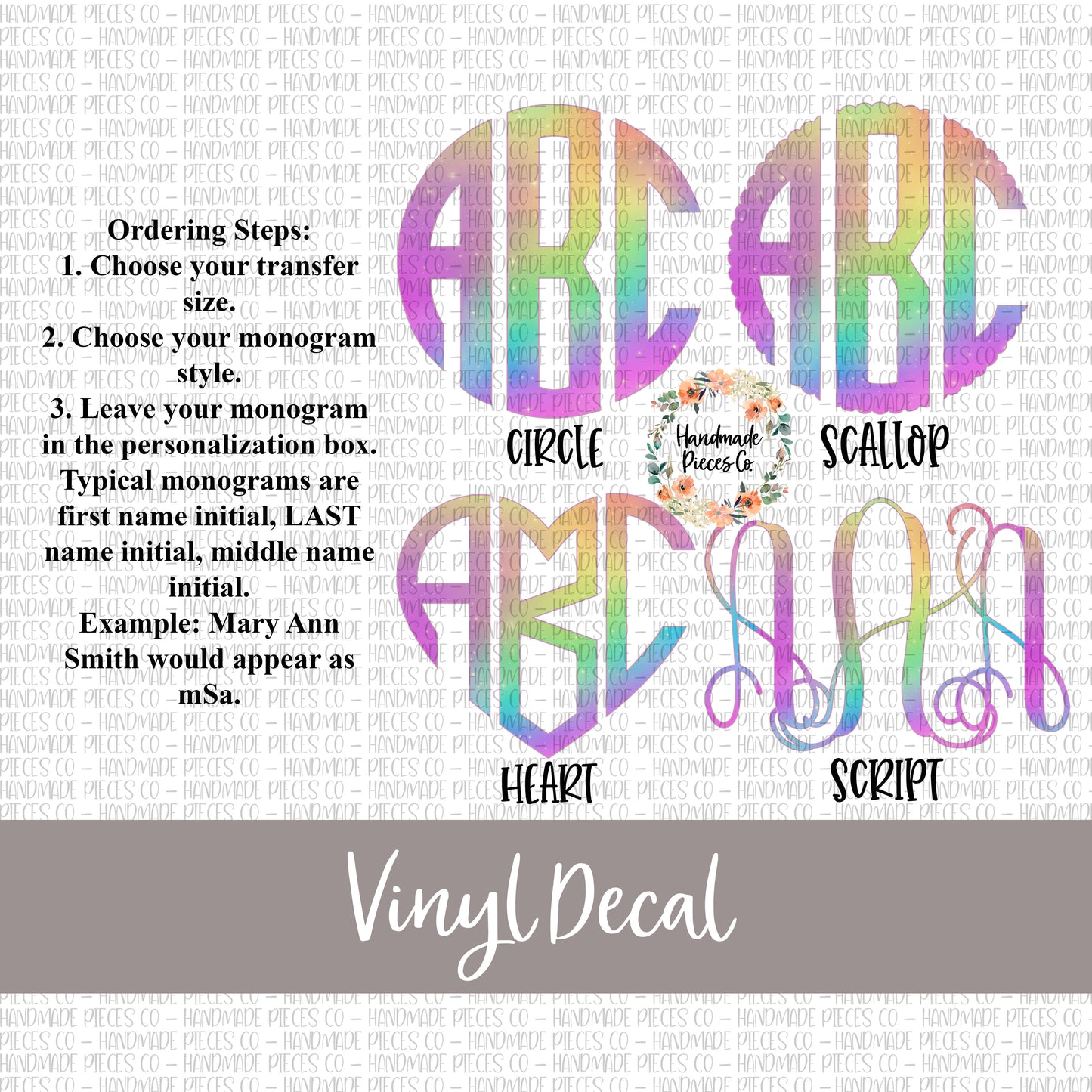 Galaxy Monogram Vinyl Decal, Galaxy Watercolor 2