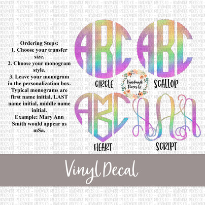 Galaxy Monogram Vinyl Decal, Galaxy Watercolor 2