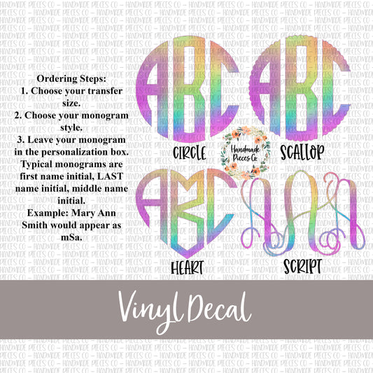 Galaxy Monogram Vinyl Decal, Galaxy Watercolor 2