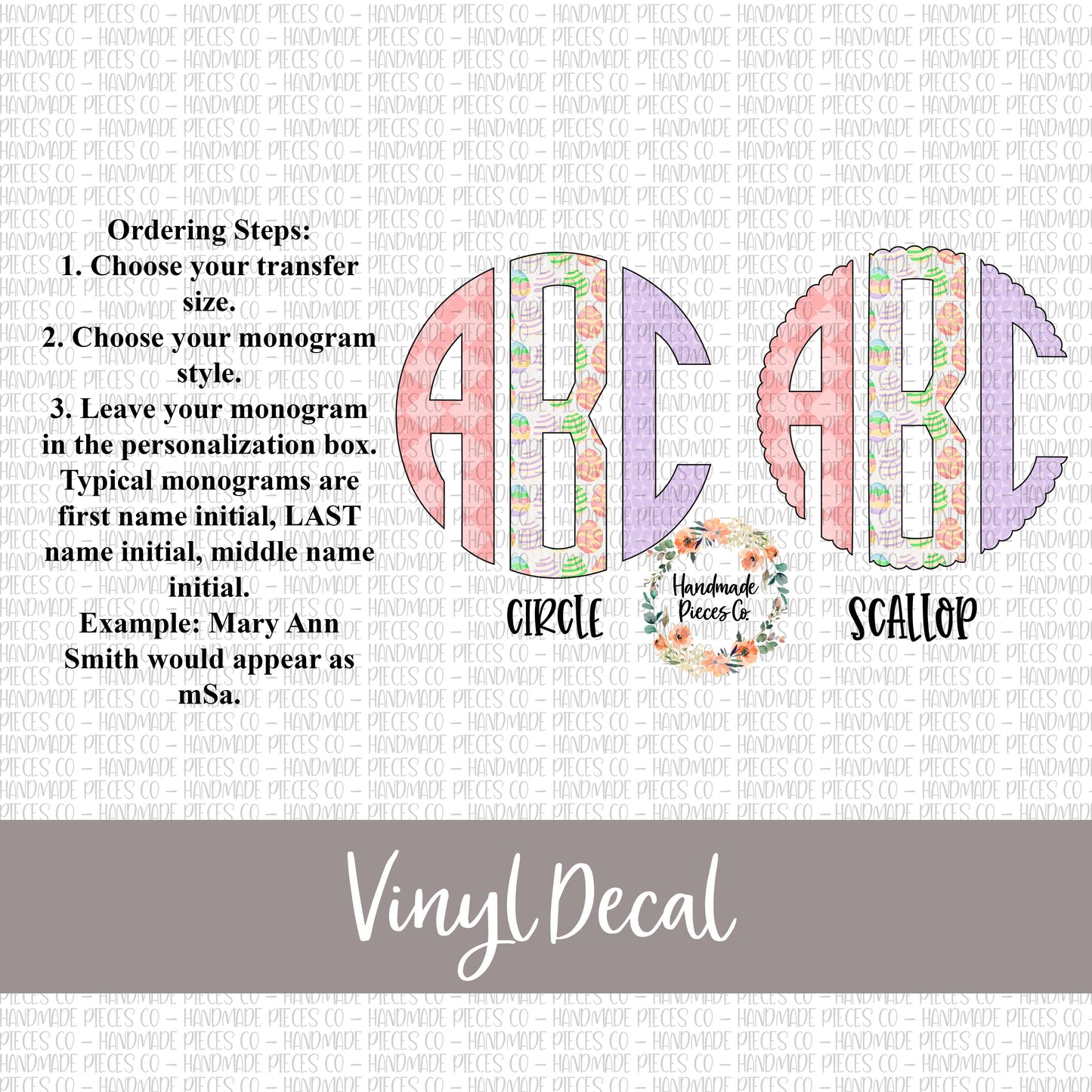 Halloween Monogram Vinyl Decal, Halloween Trio