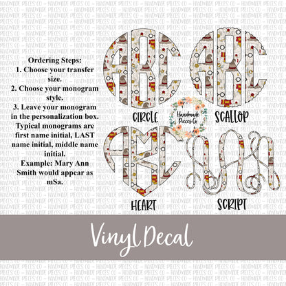 Wizard Monogram Vinyl Decal, Version 1