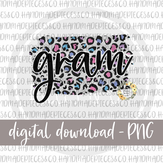Gram Brushstroke, Leopard Spring Pastel - Digital Download