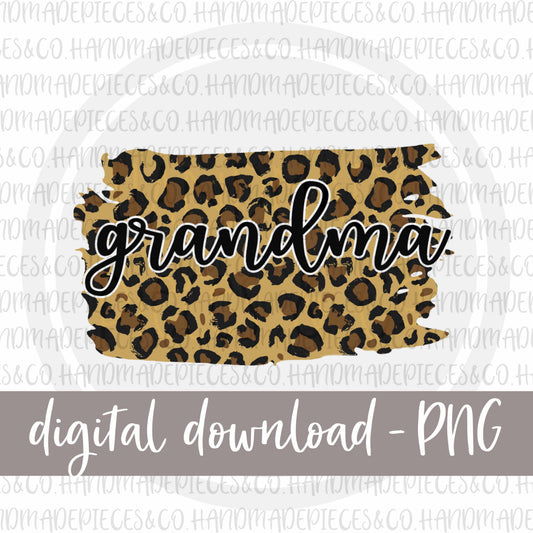 Grandma Brushstroke, Leopard - Digital Download