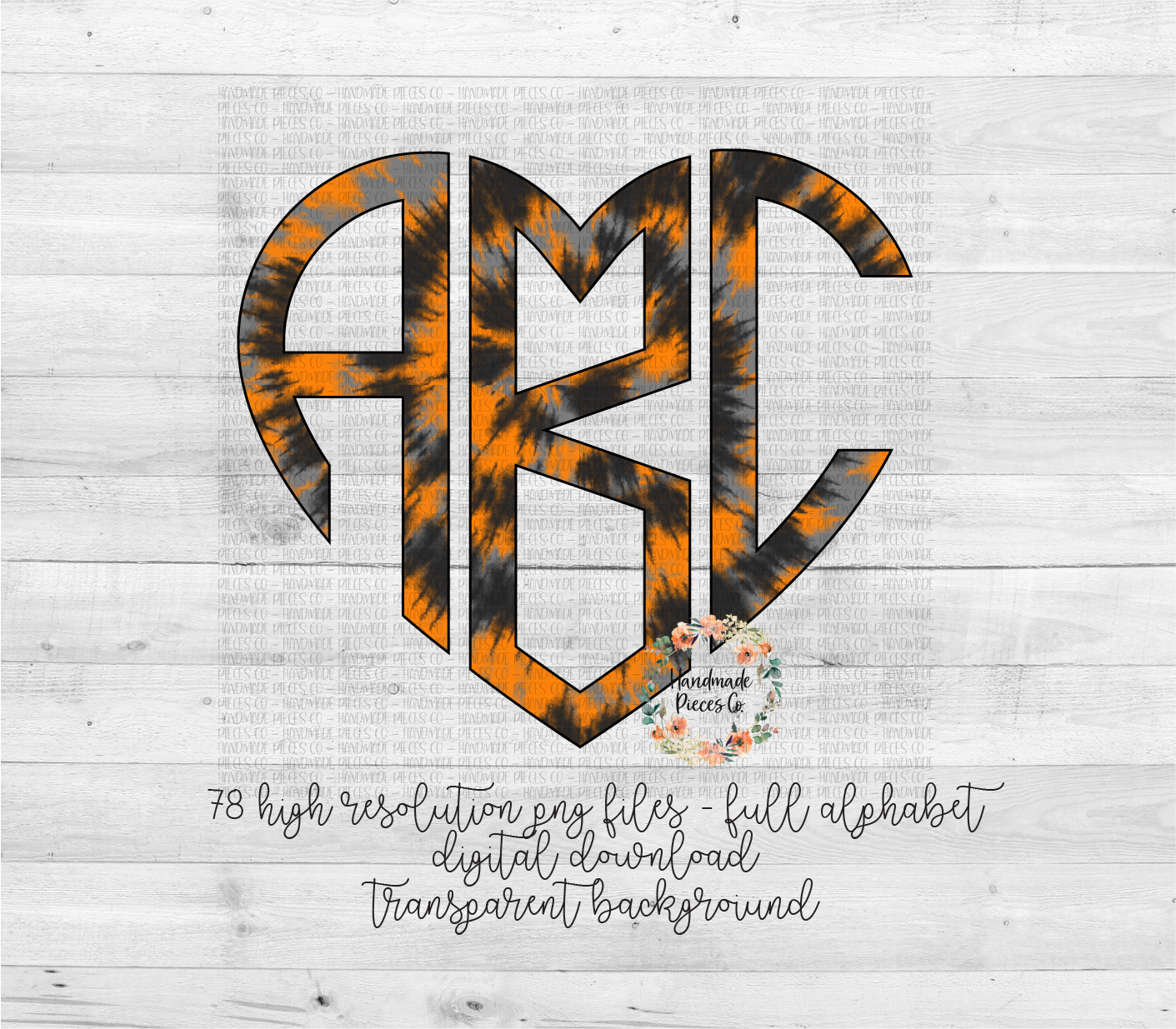 Halloween Tie Dye Monogram Mix 4 - Multiple Styles - Digital Download