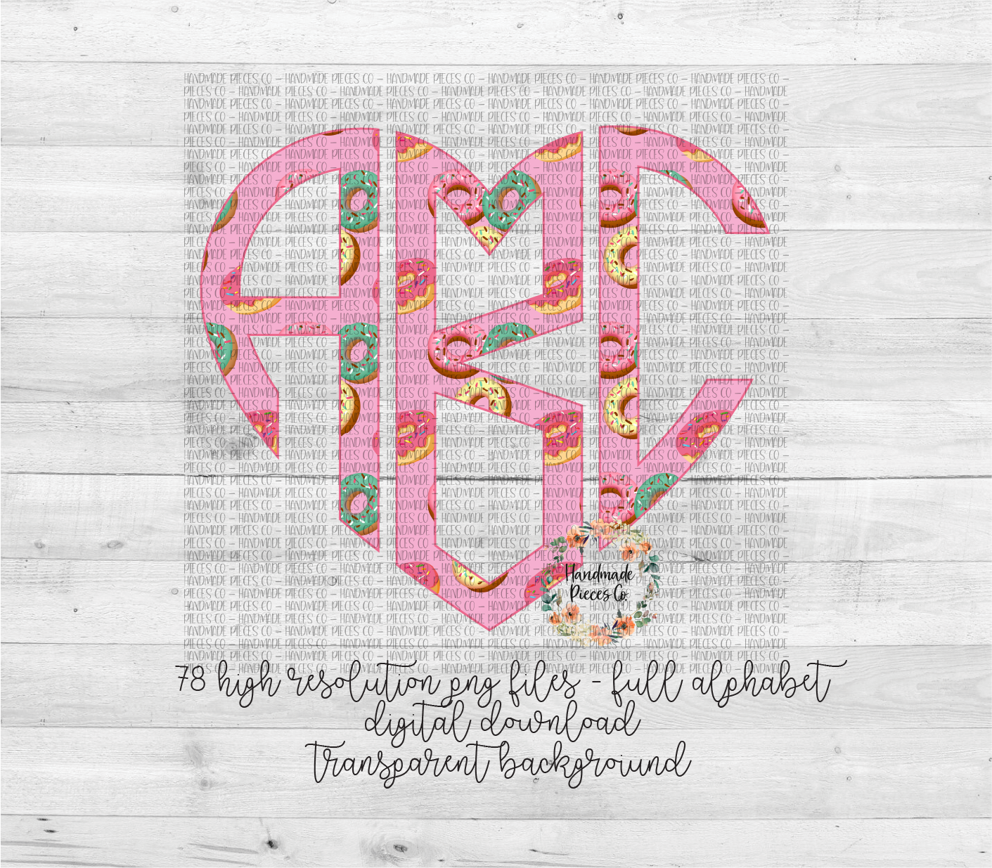 Donuts Monogram, 2 - Multiple Styles - Digital Download
