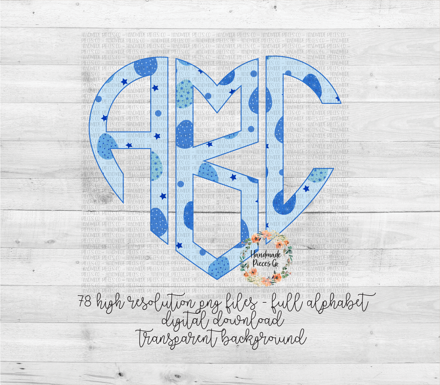 Easter Egg, Blue Monogram - Multiple Styles - Digital Download