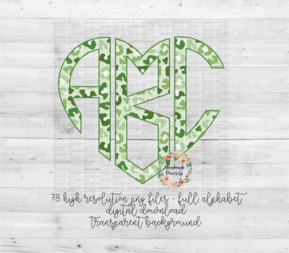 Leopard Monogram, Green Multicolor - Multiple Styles - Digital Download