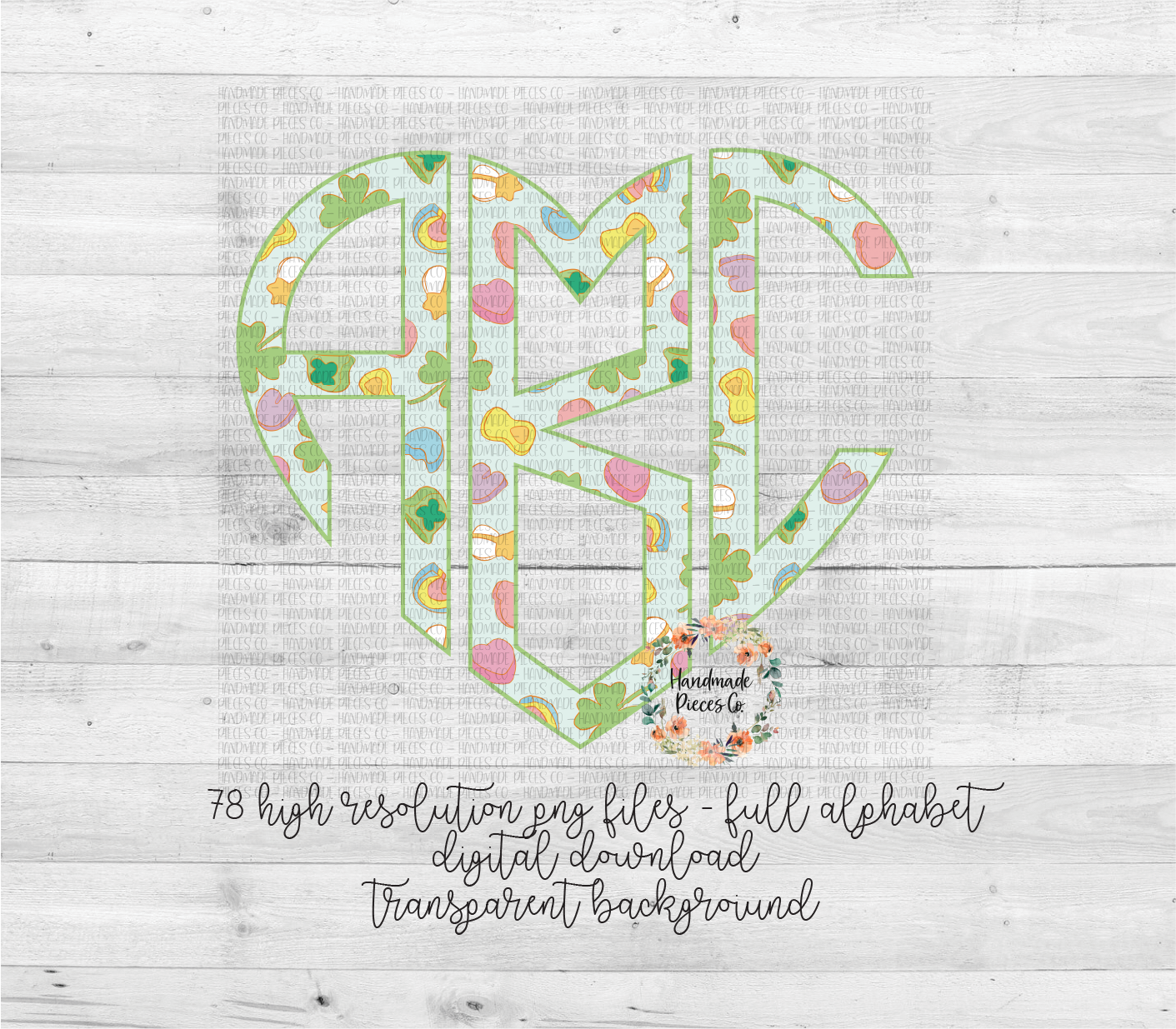 Lucky Charm Monogram, Version 1 - Multiple Styles - Digital Download