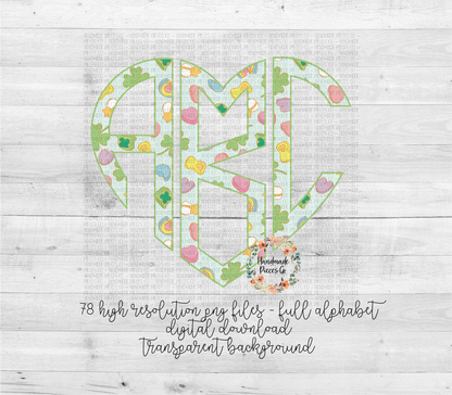 Lucky Charm Monogram, Version 1 - Multiple Styles - Digital Download