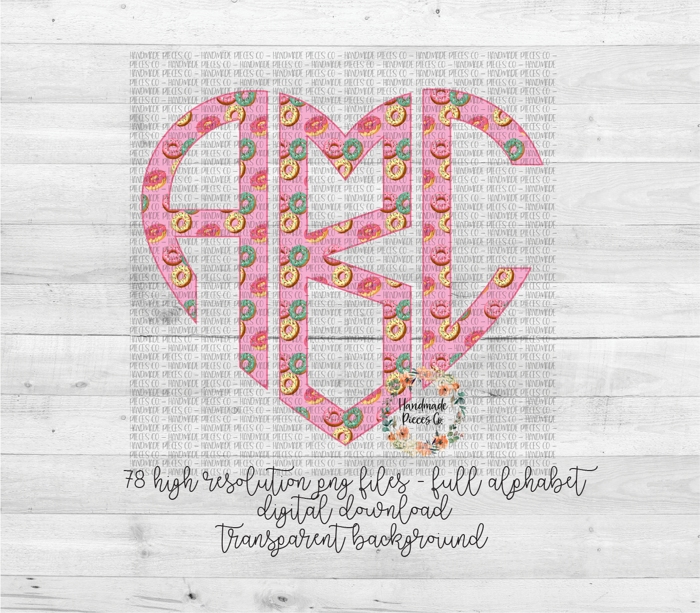 Donuts Monogram, 2 Small Print - Multiple Styles - Digital Download