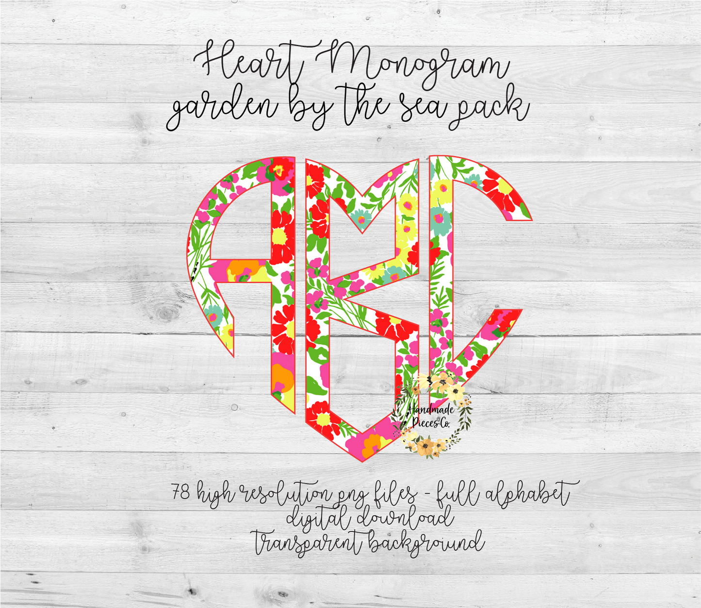 Garden By The Sea Monogram - Multiple Styles - Digital Download