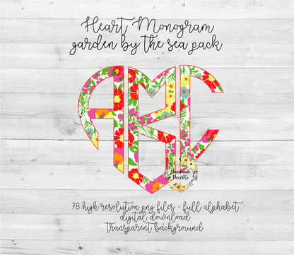Garden By The Sea Monogram - Multiple Styles - Digital Download