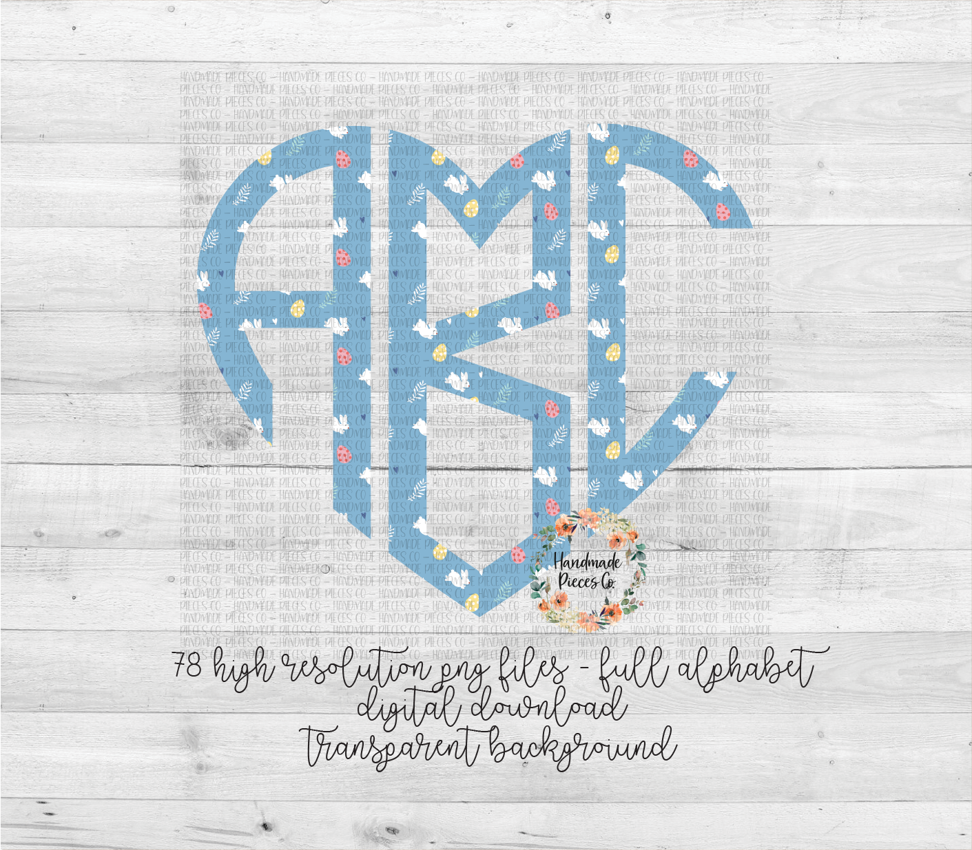 Easter Bunny Monogram - Multiple Styles - Digital Download
