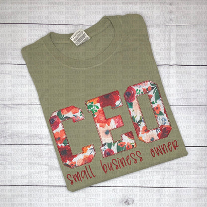 CEO, Small Business Owner Embroidered Applique Garment - Adult