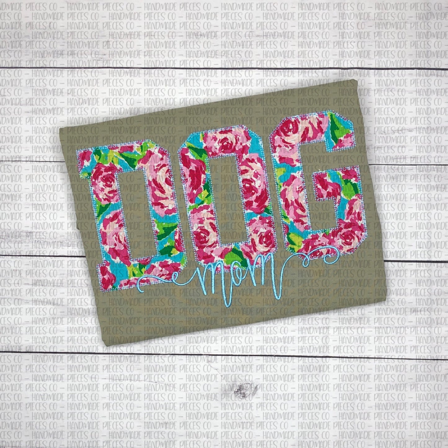 Dog Mom Appliqué Embroidered Garment - Adult