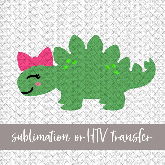 Stegosaurus Dinosaur, Bow - Sublimation or HTV Transfer