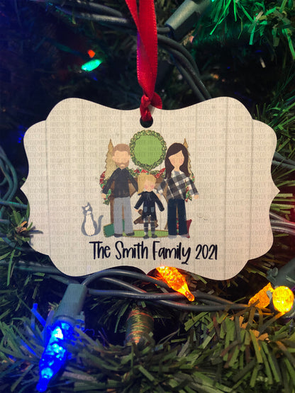 Christmas Ornament - Plaid Family