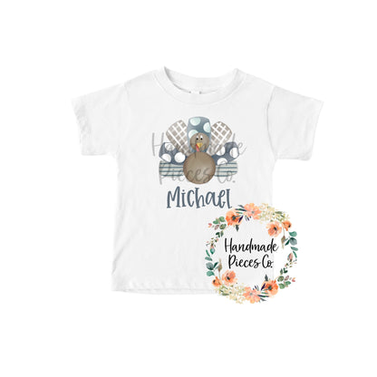 Turkey, Watercolor Boy - Name Optional - Sublimation or HTV Transfer