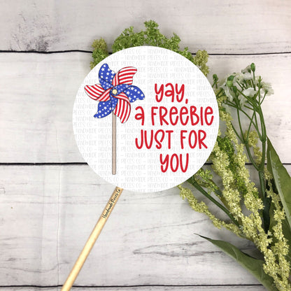 Hey, A Freebie Just For You - Packaging Sticker, America Theme