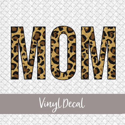 Mom Vinyl Decal, Leopard